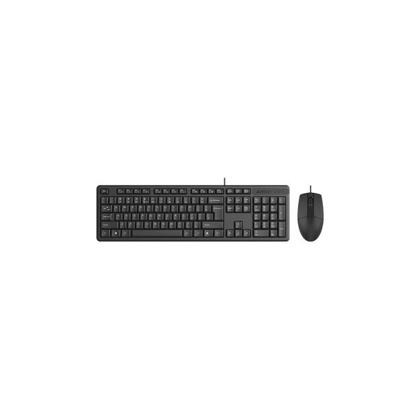 A4 TECH KR-3330S, Siyah, USB Kablolu, Türkçe Q, Multimedya, Klavye Mouse Set ürün görseli 1
