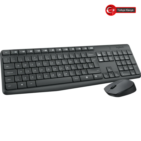 LOGITECH MK235, 920-007925, Kablosuz, Türkçe Q, Klavye Mouse Set - Resim 3