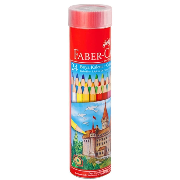 Faber Castell Kuru Boya 24 Renk Metal Tüp kalemtraş hediyeli ürün görseli 1