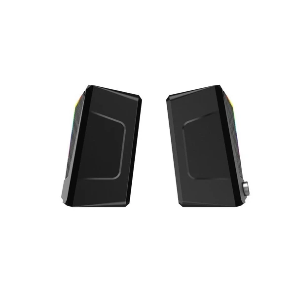 LENOVO DS104 LECOO 1+1 3W*2 RGB Aydınlatmalı Usb+3.5mm Jacklı Siyah Hoparlör ürün görseli 1