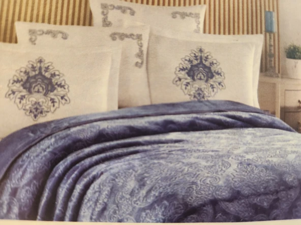 BLANK SET AGOSSA DAMASK BATTANİYE SETİ BLUE - Resim 2