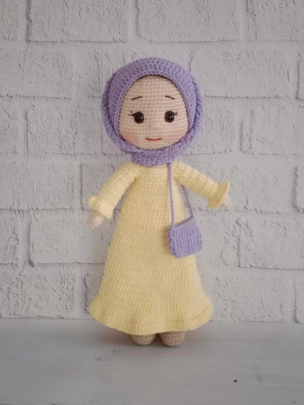 Sarı Elbiseli Ravza Bebek Amigurumi Organik Oyuncak ürün görseli 1