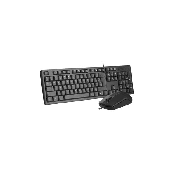 A4 TECH KR-3330S, Siyah, USB Kablolu, Türkçe Q, Multimedya, Klavye Mouse Set - Resim 2