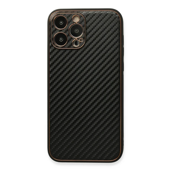 Newface iPhone 13 Pro Kılıf Coco Karbon Silikon - Siyah ürün görseli 1
