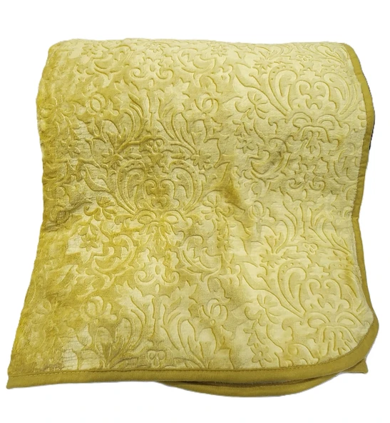 ELEGANT EMBOSS ÇİFT KİŞİLİK İSPANYOL BATTANİYE HARDAL - Resim 4