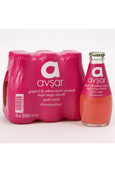 Greyfurt & Yaban Mersini Aromalı Maden Suyu 6 x 200 ml ürün görseli 1