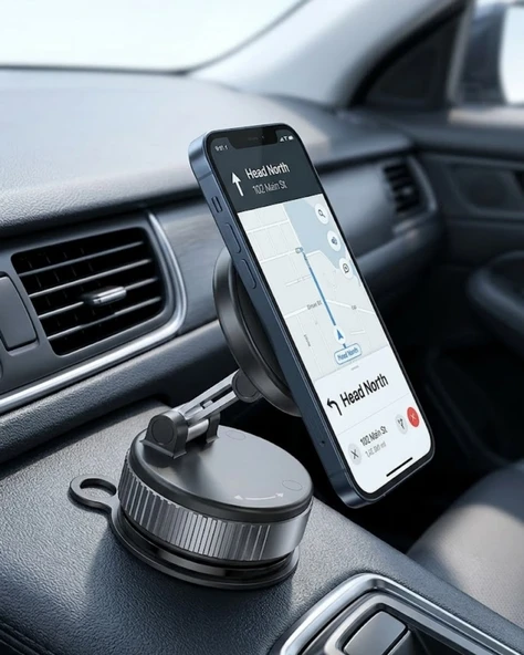 Araç İçi Manyetik Navigasyon Telefon Tutucu Güçlü Mıknatıslı Stand ürün görseli 1