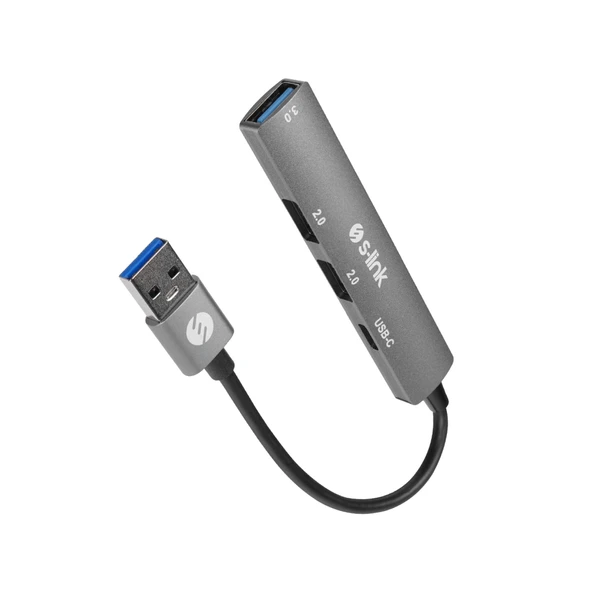 S-LINK SW-U322, USB3.0 to 2xUSB 2.0, 1xUSB 3.0, 1xType-C, Metal, USB HUB ürün görseli 1