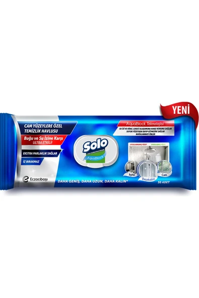 Solo Aquablock Cam Yüzeylere Özel Temizlik Havlusu 30 Yaprak ürün görseli 1