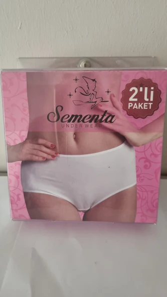 Sementa Kadın Modal Strech Yüksek Bel Slip -L- (2 li Paket) Beyaz ürün görseli 1