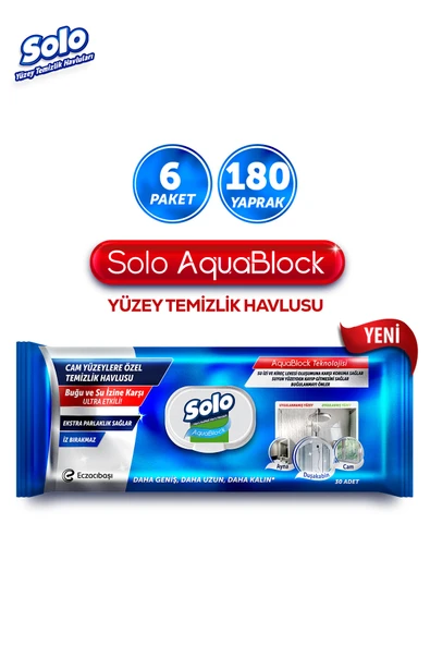 Solo Aquablock Yüzey Temizlik Havlusu 6'lı 180 Yaprak ürün görseli 1