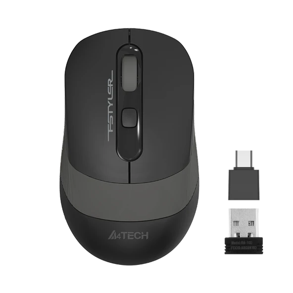 A4 TECH FG10CS AIR2, Grey, SILENT, FSTYLER, 2,4Ghz Kablosuz, USB-C den şarj edilebilir, Optik Mouse, 10-15Metre, 4 Buton, Nano Alıcı ürün görseli 1