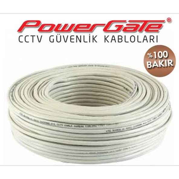 PowerGate EVO 100mt, 2+1 (2x0,22+0,33) %100Bakır, CCTV Güvenlik Kablosu ürün görseli 1