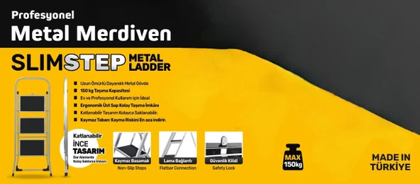 SGS 4 BASAMAKLI METAL MERDİVEN (SLIMSTEP) - Resim 2