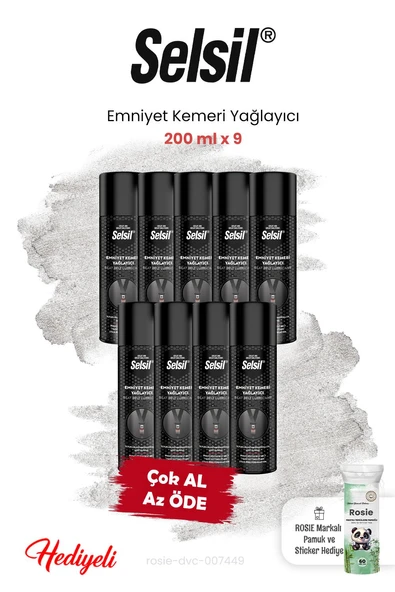 Selsil 9'lu Emniyet Kemeri Yağlayıcı 200 ml ve ROSIE ürün görseli 1