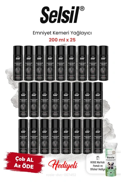 Selsil 200 ml - 25'li Emniyet Kemeri Yağlayıcı ve ROSIE ürün görseli 1