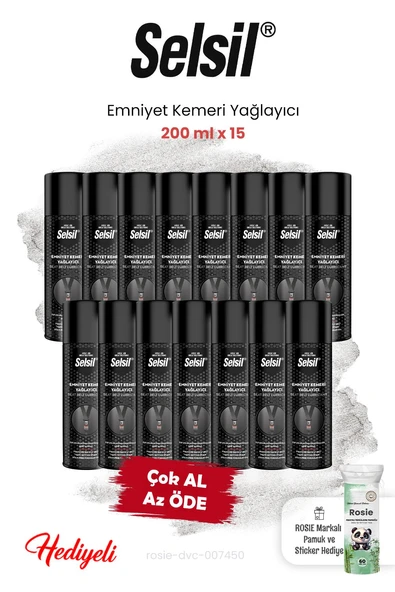 Selsil 200 ml 15'li Emniyet Kemeri Yağlayıcı ve ROSIE ürün görseli 1