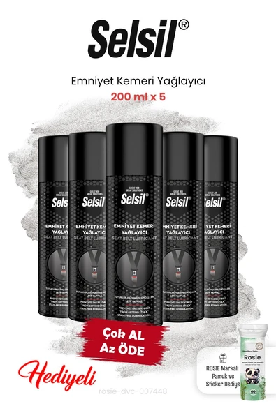 Selsil 5 Adet Emniyet Kemeri Yağlayıcı 200 ml ve ROSIE ürün görseli 1