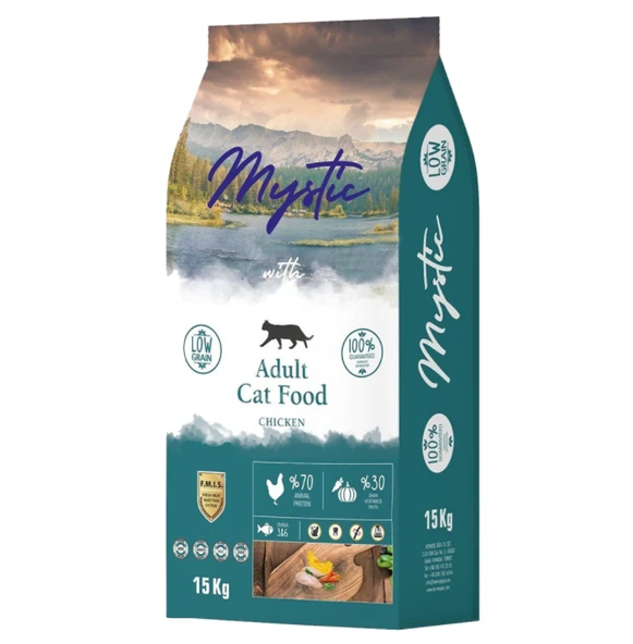 Mystic Tavuklu Az Tahıllı Yetişkin Kedi Maması 15 KG ürün görseli 1