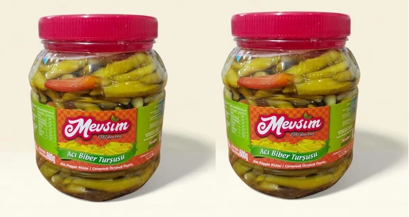 Mevsim Acı Biber Turşusu Net 1350 gr./Süzme Ağırlık 600 gr x 2 Adet ürün görseli 1
