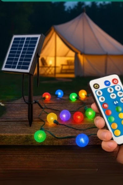 Büro Ev Ofis Kamp Keyfi için Solar Enerjili RGB Boncuk Kamp Bahçe Aydınlatma ürün görseli 1
