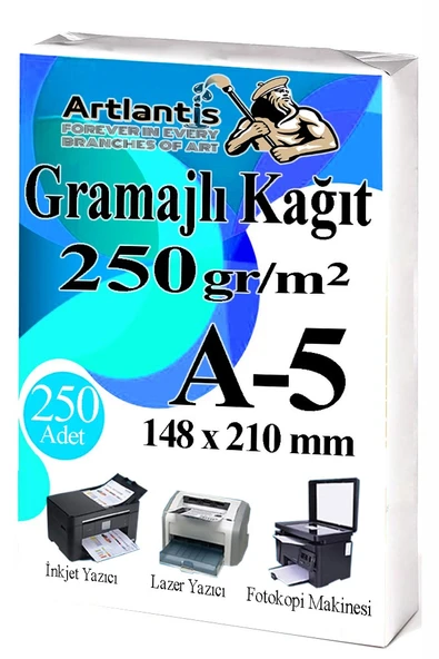 A5 Gramajlı Fotokopi Kağıdı 250 Adet 250 gr Sertifika Kağıdı Kalın Kağıt Baskı Tüm Yazıcılara Uyumlu 14.8x21cm Ofis Büro ürün görseli 1