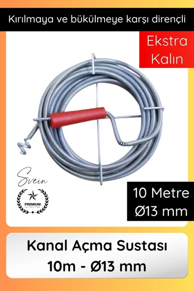 #KanalAçıcı Kanal Açma Sustası 10 m 13 mm Profesyonel Lavabo Gider Açıcı Spirali Güçlü Temizlik ürün görseli 1