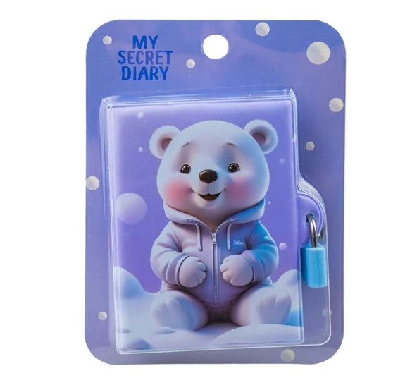 My Secret Sevimli Ayıcık Kilitli Defter 80 Sayfa A7 Karışık 8X11cm ürün görseli 1