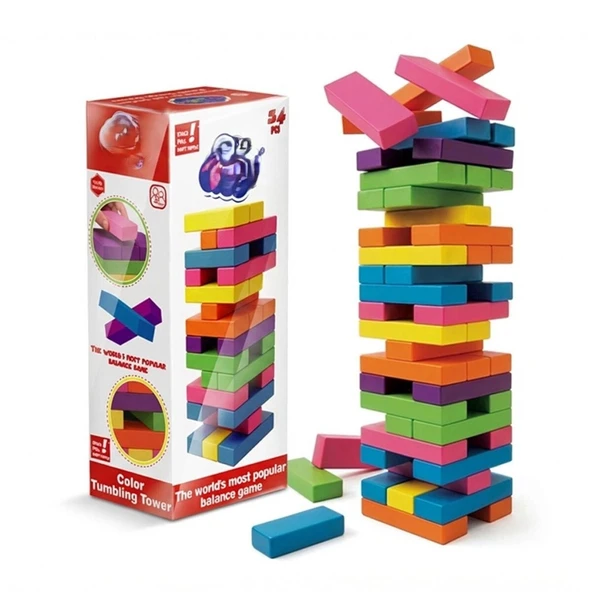 ONY-415 KUTUDA AHŞAP RENKLİ DENGE OYUNU - Resim 3