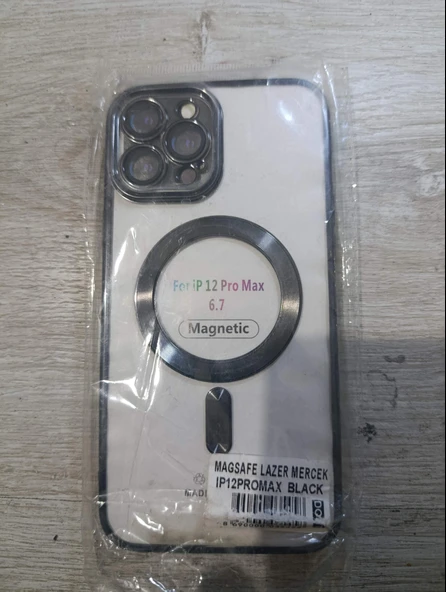 iPhone 12 pro max uyumlu kılıf sert siyah çerçeve magsafe ürün görseli 1