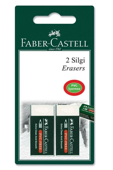 Faber Castell Beyaz Silgi 2 li Orta Boy ürün görseli 1