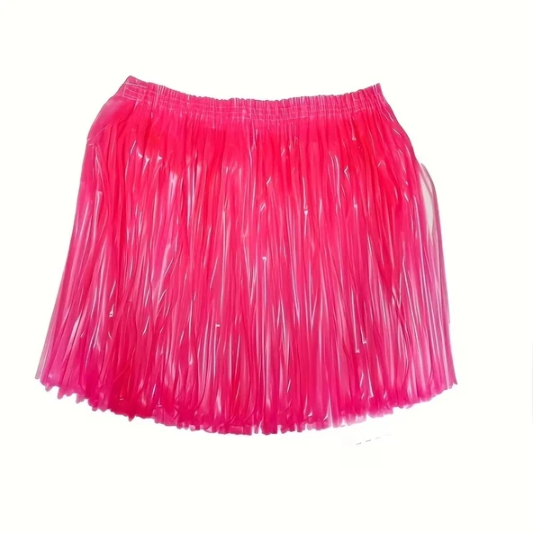 Neon Pembe Hawaii Parti Eteği 40 cm ürün görseli 1
