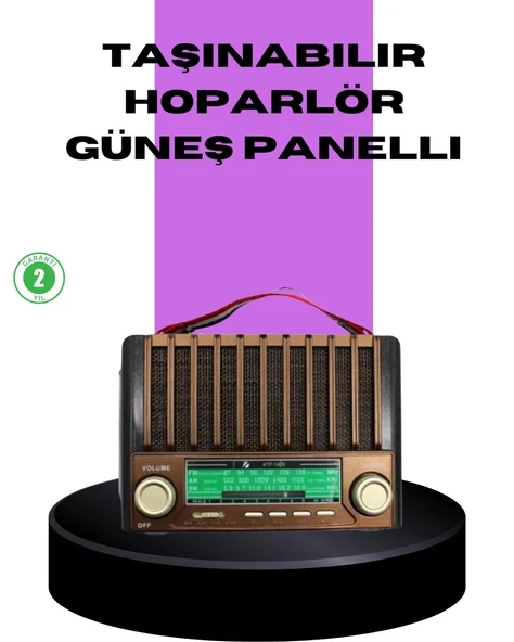 Güneş Enerjili Taşınabilir Radyo ve Bluetooth Hoparlör Çok Fonksiyonlu ürün görseli 1