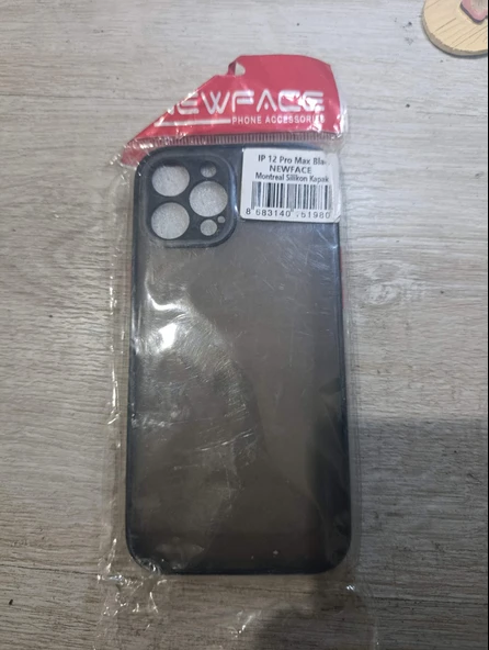iPhone 12 pro max uyumlu kılıf sert siyah çerçeve ürün görseli 1