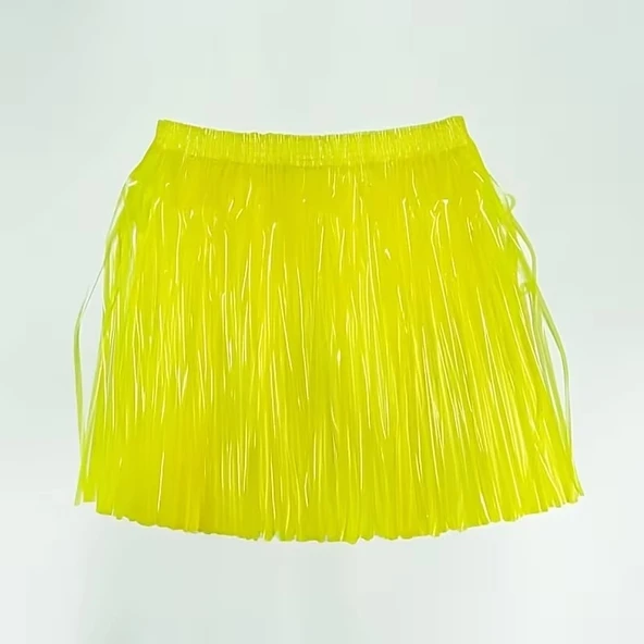 Neon Sarı Hawaii Parti Eteği 40 cm ürün görseli 1