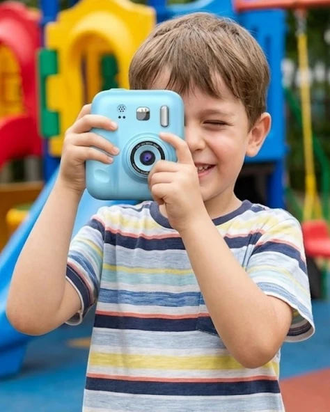 Çocuklar İçin Fotoğraf Makinesi Baskı Özellikli 4 Kağıt Rulo Hediyeli ürün görseli 1