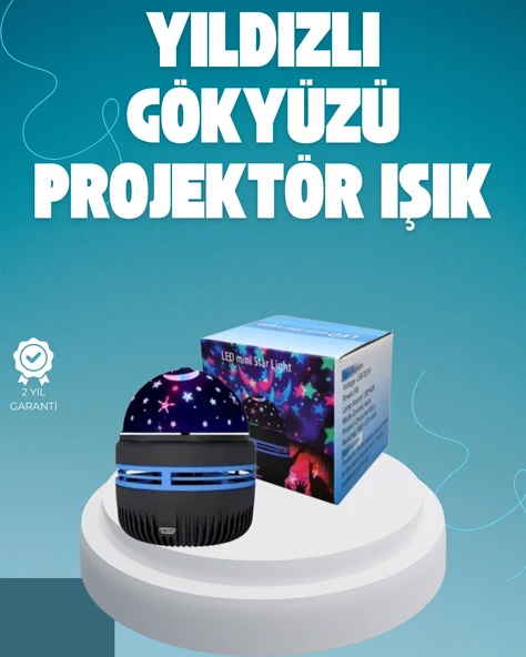 Döner Galaxy Projektör Gece Lambası – Ay Yıldız Işıklı Atmosfer Lamba, Usb Bağlantılı ürün görseli 1