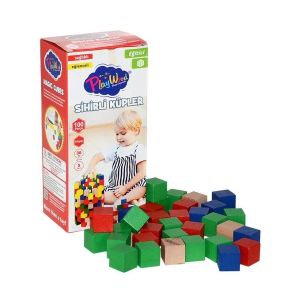 Playwood Ahşap 100 Parça Sihirli Küpler ürün görseli 1