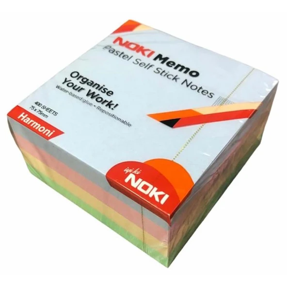 Noki Yapışkanlı Not Kağıdı Küp 400 Yaprak 75X75Mm Pastel Harmoni 12013-22 ürün görseli 1