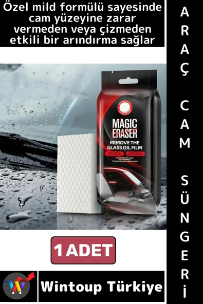 #OtoSünger Yüzeye Zarar Vermez Kendinden Deterjanlı Araç Ön Arka Cam Ayna Yağ Film Temizleme Süngeri ürün görseli 1