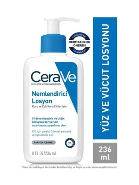 Cerave Kuru Ciltler İçin Hyalüronik Asitli Su Bazlı Nemlendirici Yüz Bakım Losyonu 236 ml ürün görseli 1