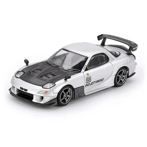 Mini GT 1/64 Mazda RX-7 RE-Amemiya Silver Metallic ürün görseli 1
