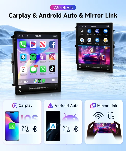 GERMİSTONE OSM-47 4GB RAM 64GB HAFIZA 9.7 İNCHES SOĞUTMA FANLI TESLA EKRAN CARPLAY-ANDROİD AUTO +KAMERA ürün görseli 1