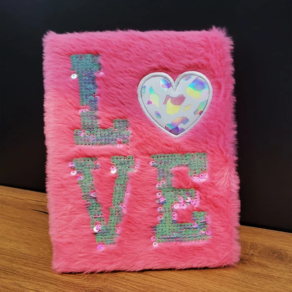 Love Tasarımlı Peluş Defter ürün görseli 1