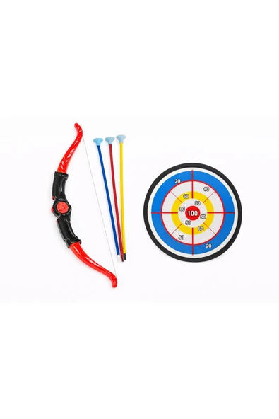 Ok ve Yay Oyuncak Seti Hedef Kağıtlı Büyük Boy Siyah Kırmızı ürün görseli 1