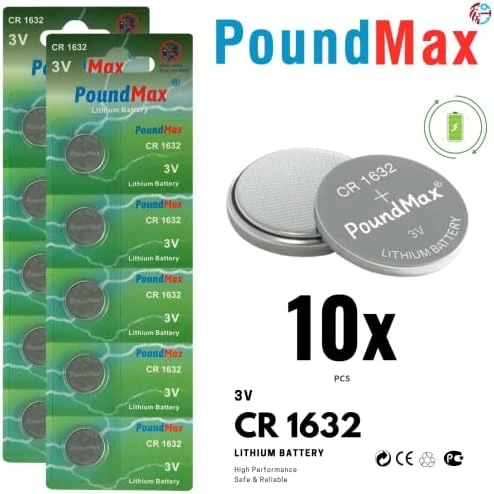 10 x PoundMax 1632 CR1632 DL1632 3V Lityum Madeni Para Pilleri ürün görseli 1