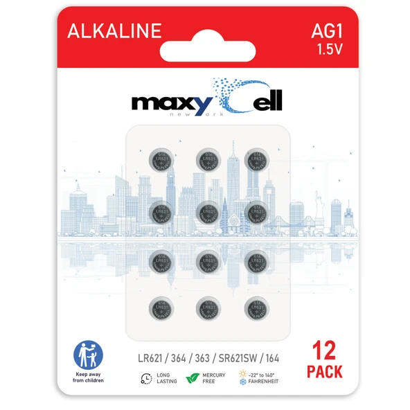 Maxycell 24 Adet  AG3 LR41 LR736 / L736 / G3 / G3A / 3GA / 192 / GP192 / V3GA / RW87 1.5V Maxycell Düğme Piller ürün görseli 1
