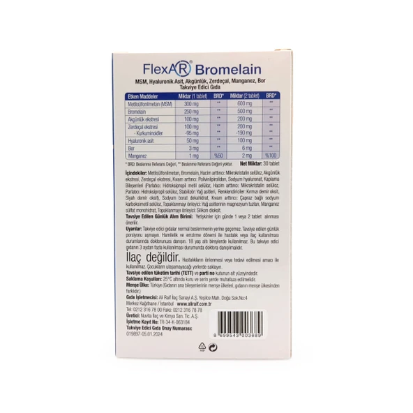 Flexar Bromelain 30 Tablet - Resim 2