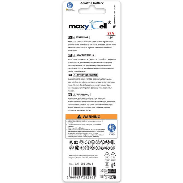 Maxycell 10 Adet  27A Alkalin Piller 12V - Resim 5