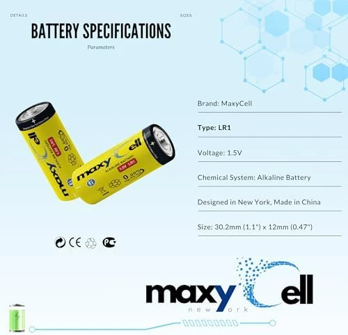 MaxyCell 5 Adet  LR1  Piller 1.5V  MN9100, 910A, LR1, E90 - Resim 6